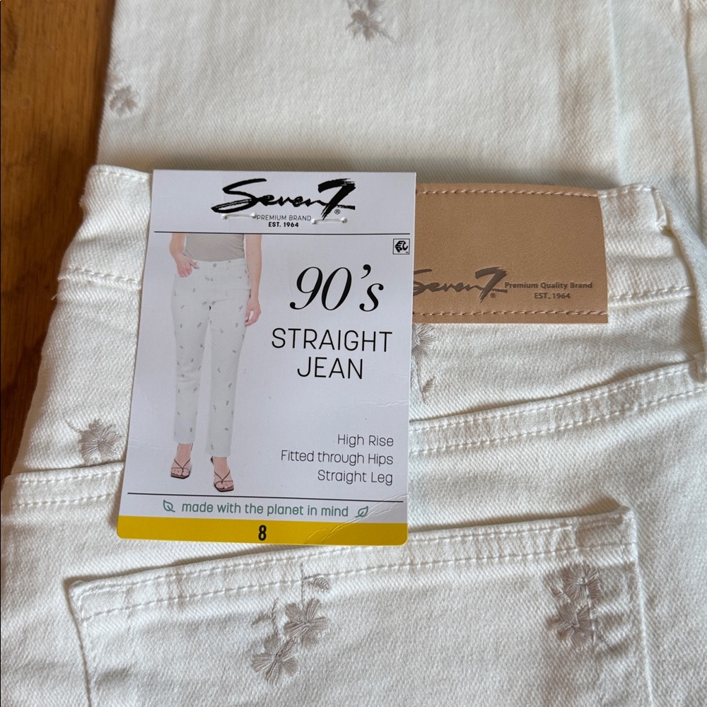 Seven7 90's Straight Jean in Cream - Picture 2 of 5